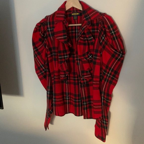 Rugby by Ralph Lauren Flannel Ruffle Shirt 2